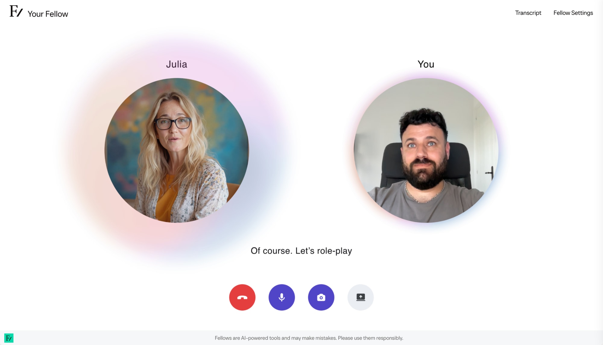 Live AI Fellow voice session