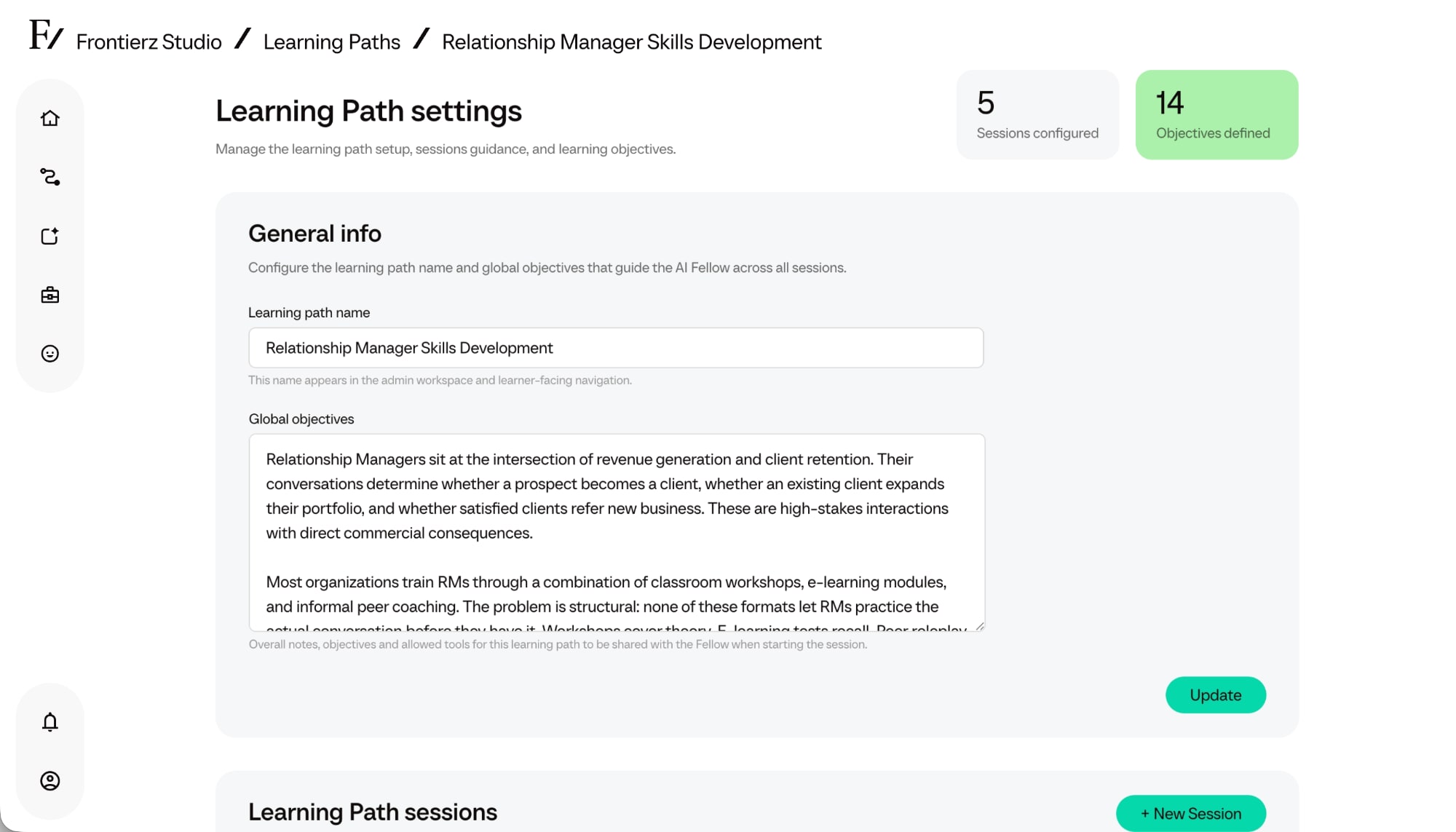 Learning Path builder interface