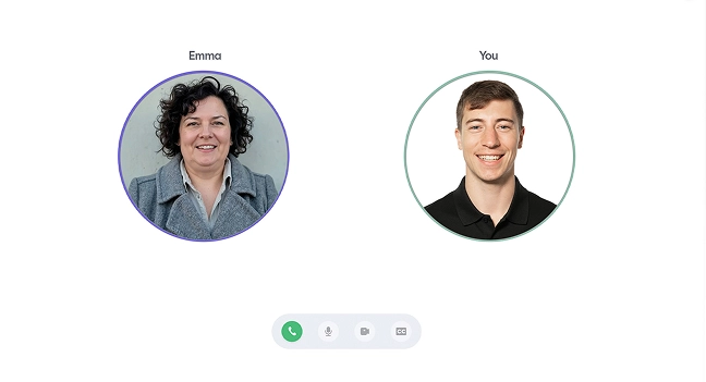 AI Fellow Emma on a call